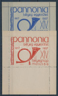 ** 1937/2ba + 2 Cb Pannónia Bélyeg Egyesület XIV. Bélyegnap Emlékív (20.000) / Souvenir Sheet Pair - Altri & Non Classificati