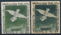 ** 1937/3a+3b Bélyeggyűjtők Lapja Propaganda Tárlata Emlékív Pár (13.000) / Souvenir Sheet Pair - Otros & Sin Clasificación