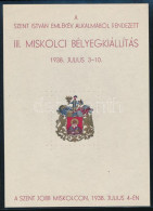 ** 1938/3 III. Miskolci Bélyegkiállítás Blokk (5.000) / Souvenir Sheet - Other & Unclassified