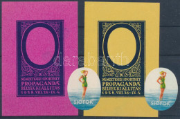 ** 1938/5a + 5b Siófoki Nemzetközi Sporthét Emlékív Fázisnyomat / Souvenir Sheet Phase Print - Other & Unclassified