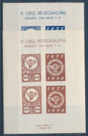 ** 1946/1ab+1bb IV. Országos Bélyegkiállítás Kék/ Barna Vágott Emlékív Pár (9.000) / Souvenir Sheet Pair - Autres & Non Classés