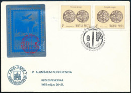1985/2 V. Alumínium Konferencia Emlékív Levélen Alkalmi Bélyegzéssel (15.000+) / Souvenir Sheet On Cover - Sonstige & Ohne Zuordnung