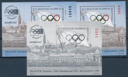 ** 1995/1a+1b+F1 100 éves A Magyar Olimpiai Bizottság 3 Db-os Emlékív Garnitúra (11.800) / Souvenir Sheet Collection Of  - Andere & Zonder Classificatie