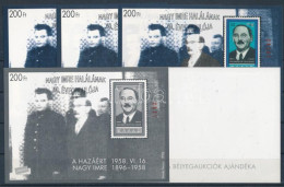 ** 1996 Nagy Imre Halálának 40. évfordulója 5 Db-os Emlékív Garnitúra / Souvenir Sheets - Andere & Zonder Classificatie