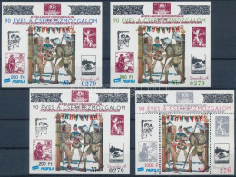 ** 1997/4 90 éves A Cserkészmozgalom 4 Db-os Emlékív Garnitúra Azonos Sorszámmal (15.000) / Souvenir Sheet Collection Wi - Altri & Non Classificati