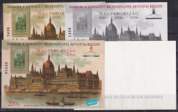 ** 1997/11 Ajándék A Szervezett Bélyeggyűjtés Aktivistái Részére 4 Db-os Emlékív Garnitúra Azonos Sorszám Végződéssel (7 - Altri & Non Classificati