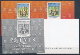 ** 1999/43 75 éves A FIDE 4 Db-os Emlékív Garnitúra (20.000) / Souvenir Sheet Collection Of 4 - Autres & Non Classés