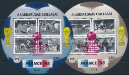 ** 1999 Európa Legjobb Labdarúgói Emlékívpár Azonos Sorszámmal / Souvenir Sheet Pair With Same Number - Other & Unclassified