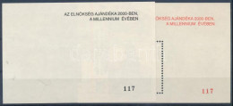 ** 2000/7A3+7A4 100 éves A Turul Rajzolatú Bélyeg Emlékívpár (15.000) / Souvenir Sheet Pair - Other & Unclassified