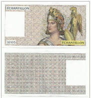 ECHANTILLON N° : 10103 . TESTS POUR DISTRIBUTEURS . MODELE DU 100 FRANCS DELACROIX . - Fiktive & Specimen