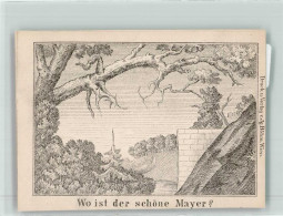 13618202 - Vexierbild Wo Ist Der Schoene Mayer? Um 1880 Gebrauchsspuren - Judaísmo