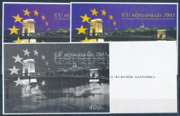 ** 2003/14 EU Népszavazás 2003 4 Db-os Emlékív Garnitúra, Azonos Sorszámmal (20.000) / Souvenir Sheet Collection Of 4 - Other & Unclassified