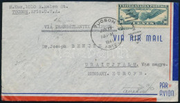 1941 Cenzúrázott Légi Levél Uraiújfalura / Censored Airmail Cover "TUCSON" - Autres & Non Classés