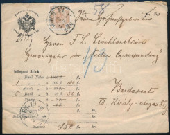 1898 Pénzes Levél / Insured Cover - Altri & Non Classificati