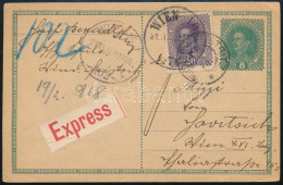 1918 Díjkiegészített Díjjegyes Expressz Levelezőlap / Express PS-card With Additional Franking - Andere & Zonder Classificatie