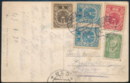 1921 Képeslap 5 Db Bélyeggel Pozsonyba, Továbbküldve / Postcard To Bratislava, Redirected - Other & Unclassified