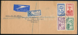 1947 Ajánlott Légi Levél Mi 35-38 Sorral / Mi 35-38 On Registered Airmail Cover - Otros & Sin Clasificación