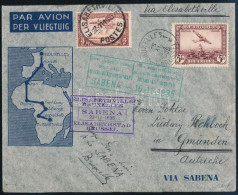 1935 Légi Levél Ausztriába / Airmail Cover To Austria "BRUXELLES" + ELISABETHVILLE" - "WIEN" - Other & Unclassified