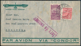 1932 Légi Levél 2 Bélyeges Bérmentesítéssel / Airmail Cover - Altri & Non Classificati