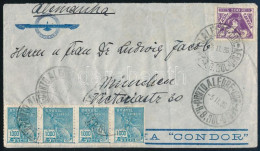 1936 Légi Levél 5 Db Bélyeggel Münchenbe / Airmail Cover To München - Sonstige & Ohne Zuordnung