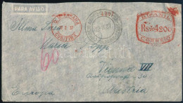 1937 Légi Levél Gépi Bérmentesítéssel Bécsbe / Airmail Cover With Frankotyp Franking To Vienna - Otros & Sin Clasificación