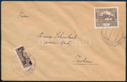 ~1920 Levél Vágott Csehszlovák Bélyeggel Teschenbe, Felezett Portó Bélyeggel / Cover With Imperforate Czechoslovak Stamp - Autres & Non Classés