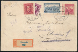 1927 Ajánlott Levél Felezett Bélyeggel, Visszaküldve / Registered Cover With Bisected Stamp, Returned - Other & Unclassified