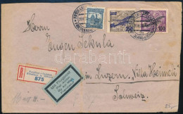 1930 Ajánlott Légi Levél Svájcba / Registered Airmail Cover To Switzerland - Autres & Non Classés