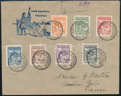 1914 Dekoratív Ajánlott Levél Patraszról Párizsba / Registered Cover From Patras To Paris - Otros & Sin Clasificación