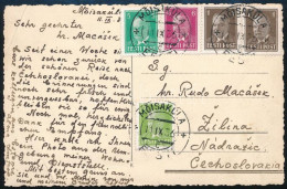 1936 Képeslap 5 Db Bélyeggel Csehszlovákiába / Postcard With 5 Stamps To Czechoslovakia - Otros & Sin Clasificación