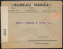 ~1920 Cenzúrázott Levél, A Bélyeg Nincsen Lebélyegezve / Censored Cover - Other & Unclassified