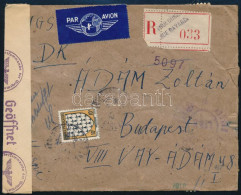 1943 Cenzúrázott Légi Ajánlott Levél Budapestre / Censored Airmail Registered Cover To Budapest - Otros & Sin Clasificación