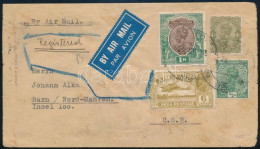 1933 Ajánlott Légi Levél 4 Bélyeggel Németországba Küldve Különféle Bélyegzésekkel / Registered Airmail Cover With 4 Sta - Altri & Non Classificati
