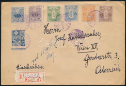 1923 Ajánlott Levél 7 Db Bélyeggel Bécsbe / Registered Cover To Vienna "OSAKA" - Autres & Non Classés