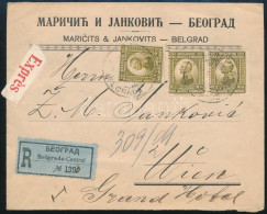 1922 Ajánlott Expressz Levél Bécsbe 5 Db Bélyeggel / Registered Express Cover To Vienna With 5 Stamps - Andere & Zonder Classificatie