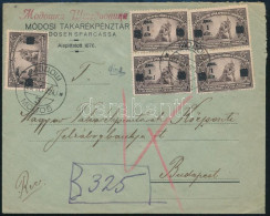 1924 Ajánlott Levél Szükségragjeggyel Budapestre / Registered Cover With Auxiliary Label "MODOS" - Budapest - Altri & Non Classificati