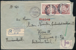 1940 Ajánlott Cenzúrázott Levél Bécsbe / Registered Censored Cover To Vienna - Autres & Non Classés