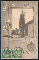 1910 Szecessziós TCV Képeslap Ritka "KIUKIANG" Bélyegzéssel Dél-Amerikába / TCV Postcard With Rare "KIUKIANG" Postmark T - Otros & Sin Clasificación