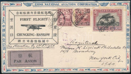 1931 Első Repülés Levél New Yorkba / First Flight Cover To New York "CHUNGKING-HANKOW" - Other & Unclassified