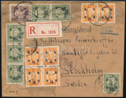 1947 Ajánlott Cenzúrázott Levél Shanghaiból Stockholmba / Japanese Occupation / Registered Censored Cover From Shanghai  - Sonstige & Ohne Zuordnung