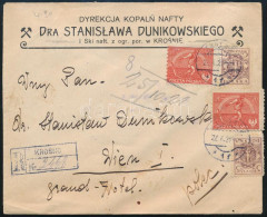 1921 Ajánlott Levél 4 Db Bélyeggel Bécsbe Küldve / Registered Cover With 4 Stamps To Vienna - Autres & Non Classés