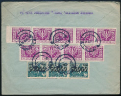 1924 Expressz Ajánlott Levél 12 Db Bélyeggel Bécsbe Küldve / Express Registered Cover With 12 Stamps To Vienna - Andere & Zonder Classificatie