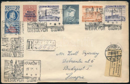 1937 Ajánlott Levél 6 Db Bélyeggel és Alkalmi Bélyegzésekkel Budapestre Krakkóból / Registered Cover With 6 Stamps And S - Sonstige & Ohne Zuordnung