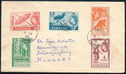 Sarawak 1960 Levél 5 Db Bélyeggel Sátoraljaújhelyre / Cover With 5 Stamps To Hungary - Autres & Non Classés