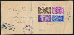 1948 Olimpia Sor Ajánlott Levélen / Mi 237-240 On Registered Cover - Otros & Sin Clasificación