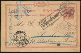 1893 Díjjegyes Levelezőlap Londonba, Majd Továbbküldve / PS-card To London, Redirected - Other & Unclassified