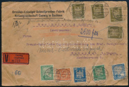 1925 Pénzes Levél 9 Db Bélyeggel, Ebből 6 Perfin, Budapestre / Insured Cover With 9 Stamps (6 Perfin) To Hungary - Andere & Zonder Classificatie