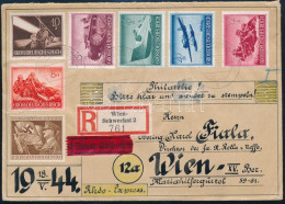 1944 Ajánlott Expressz Levél 7 Db Bélyeggel / Registered Express Cover With 7 Deutsches Reich Stamps "WIEN" - Other & Unclassified