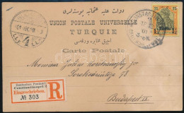 Törökország 1901 Ajánlott Képeslap / Registered Postcard "CONSTANTINOPLE" - Altri & Non Classificati