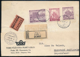 Böhmen Und Mähren 1940 Ajánlott Expressz Levelezőlap / Registered Express Postcard "PRAHA" - Andere & Zonder Classificatie